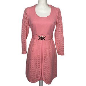 Vintage Union Made Dress 60s-70s Pink Barbiecore A-line Retro Sheikh Sz 12